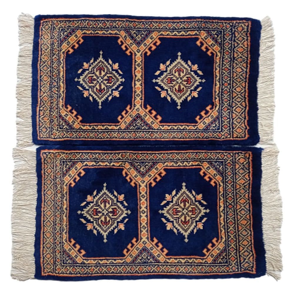 image-Bokhara Handknotted Gulf Blue Woolen Mat