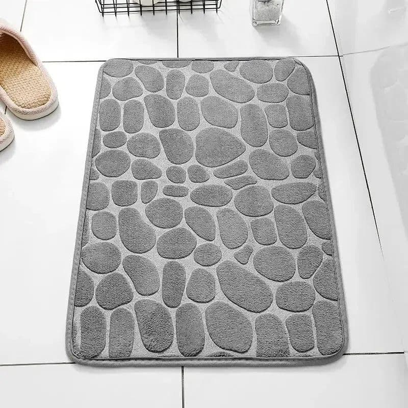 image-1pc embossed fiber carpet, bathroom living room anti slip mat, pebble floor mat, household items