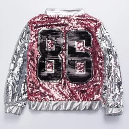 image-LOlanta 4-14 Years Girls Pink Sequin Crop Tops Shorts Jacket Dancewear Costume Hip Hop Modern Jazz Dance Stage Performance Wear