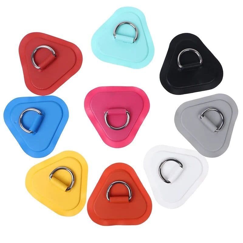 image-1Pc Surfboard Dinghy Boat PVC Patch Stainless Steel D Ring Deck Rigging Rope Ring Buckle Kayaking Inflatable Boat Accessories