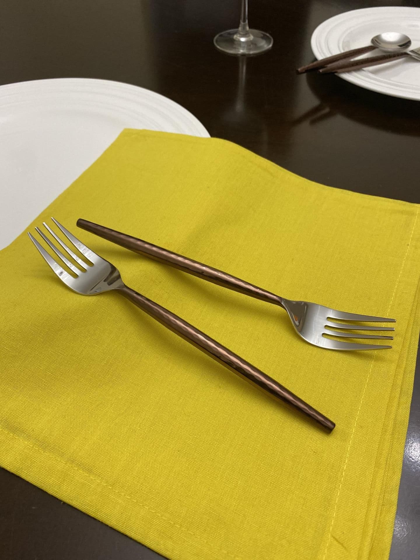 image-Stainless Steel Dinner Forks Set of 6 Pieces-Brown