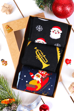 image-BROWN BEAR gift box with 3 pairs of socks