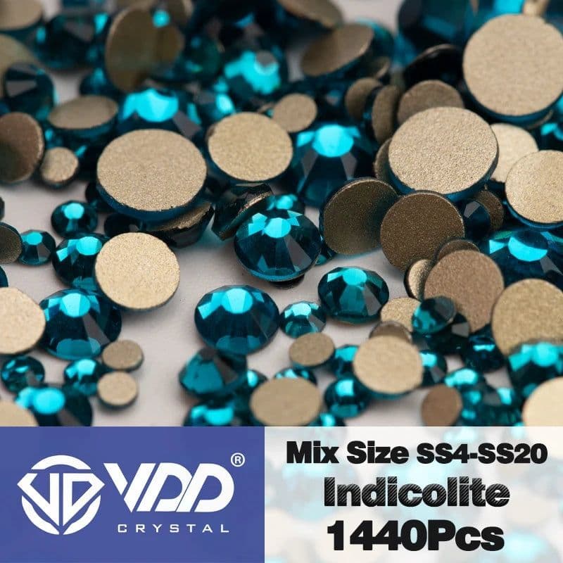 image-VDD SS4-SS20 Mix Size Clear Crystal Non-Hotfix Gold FlatBack Rhinestones Decorations DIY Glitter Stones 3D Nail Art Accessories
