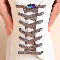 image-1Pair No Tie Shoe Laces Colorful Buckle Shoelaces Pearl Light Colorful Fashion Without Ties Elastic Laces Sneaker Kids Adult
