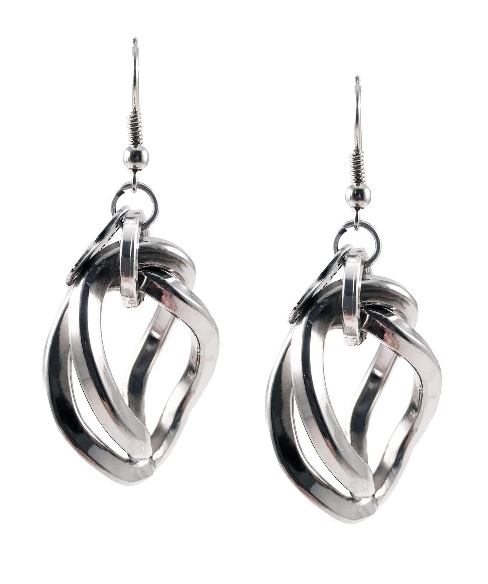 image-Silver Cluster Earrings. Perfect for parties, summer time and gift for