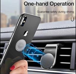 image-Magnetic Air Vent Clip Car Cell Phone Holder