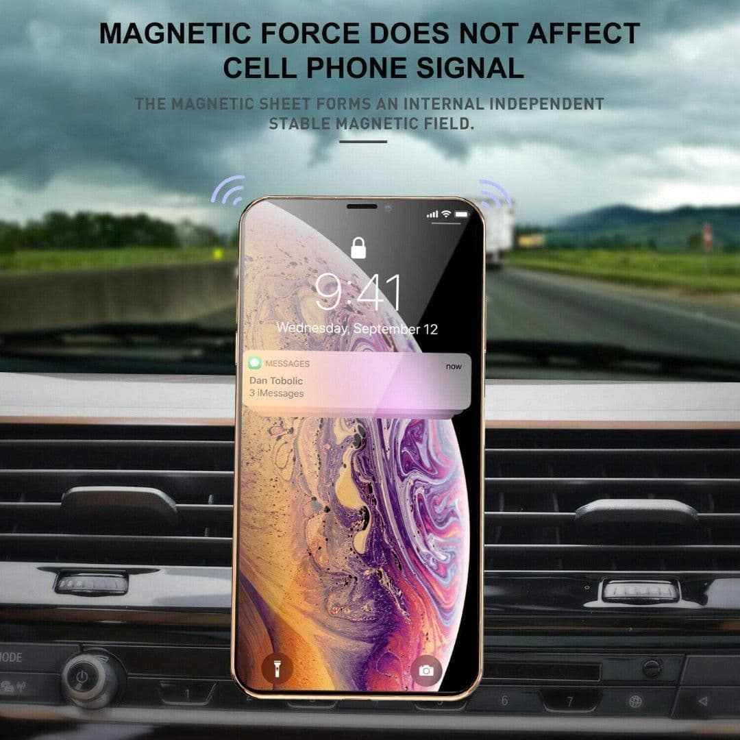 image-Magnetic Air Vent Clip Car Cell Phone Holder