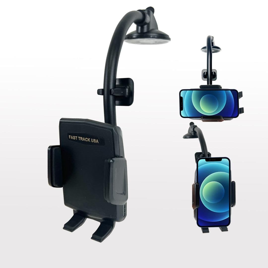 image-Car Phone Mount Holder with Long Neck Anti Shake Cradle