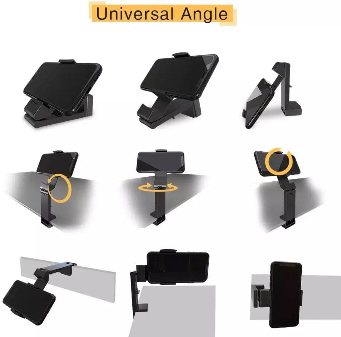 image-Universal Airplane Seat Phone Stand Multi-Directional Dual