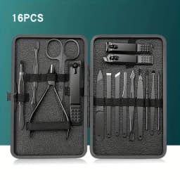 image-7/10/12/18/20/24PCS Set Professional Manicure Set Kits Stainless Steel Fingernail Toenail Clippers Set with Leather Portable