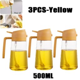 image-200/300/500ml Oil Spray Bottle BBQ Cooking Olive Oil Sprayer Plastic Baking Oil Spray Empty Bottle Vinegar Bottle Or Oil brush