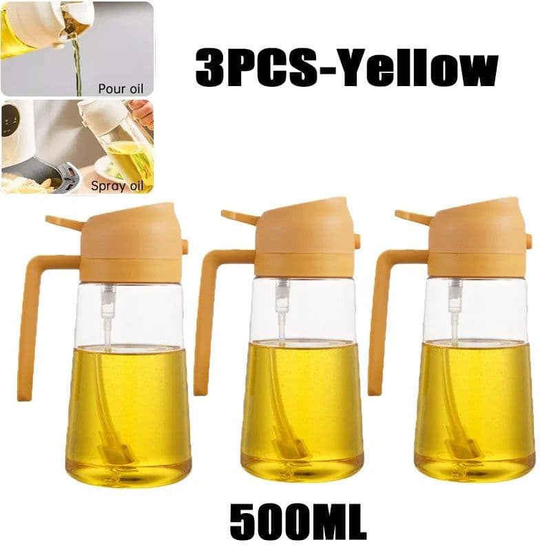 image-200/300/500ml Oil Spray Bottle BBQ Cooking Olive Oil Sprayer Plastic Baking Oil Spray Empty Bottle Vinegar Bottle Or Oil brush