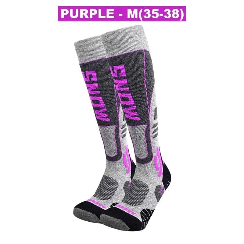 image-High Quality Merino Wool Knee High Long Ski Socks Men Women Winter Outdoor Thermal Hiking Snowboard Thicken Warm Sports Socks