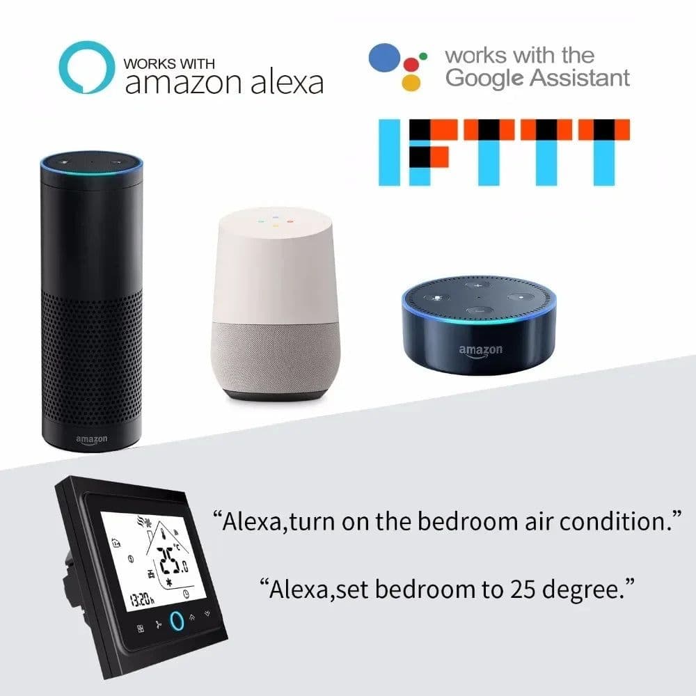 image-MOES WiFi Water/Electric Floor Heating Thermostat Gas Boiler Temperature Controller Smart Alexa tuya Google Voice zigbee Control
