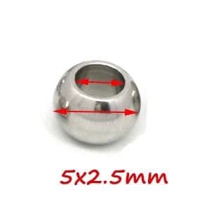 image-100pcs 2 mm-12 mm 316L Stainless Steel Beads European Ball Metal Big Hole Spacer Beads for Jewelry Making Diy Bracelet Necklace
