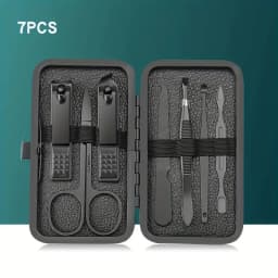 image-7/10/12/18/20/24PCS Set Professional Manicure Set Kits Stainless Steel Fingernail Toenail Clippers Set with Leather Portable
