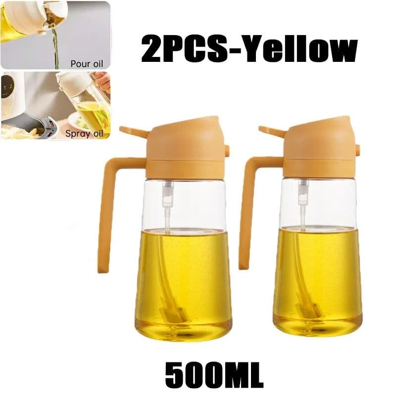 image-200/300/500ml Oil Spray Bottle BBQ Cooking Olive Oil Sprayer Plastic Baking Oil Spray Empty Bottle Vinegar Bottle Or Oil brush