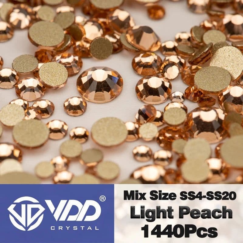 image-VDD SS4-SS20 Mix Size Clear Crystal Non-Hotfix Gold FlatBack Rhinestones Decorations DIY Glitter Stones 3D Nail Art Accessories