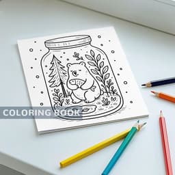 image-LIFE INSIDE JAR COZY BOLD & EASY Coloring Book For Adult Stress Relief Perfect Gifts For Kids Drawing Picture Books 