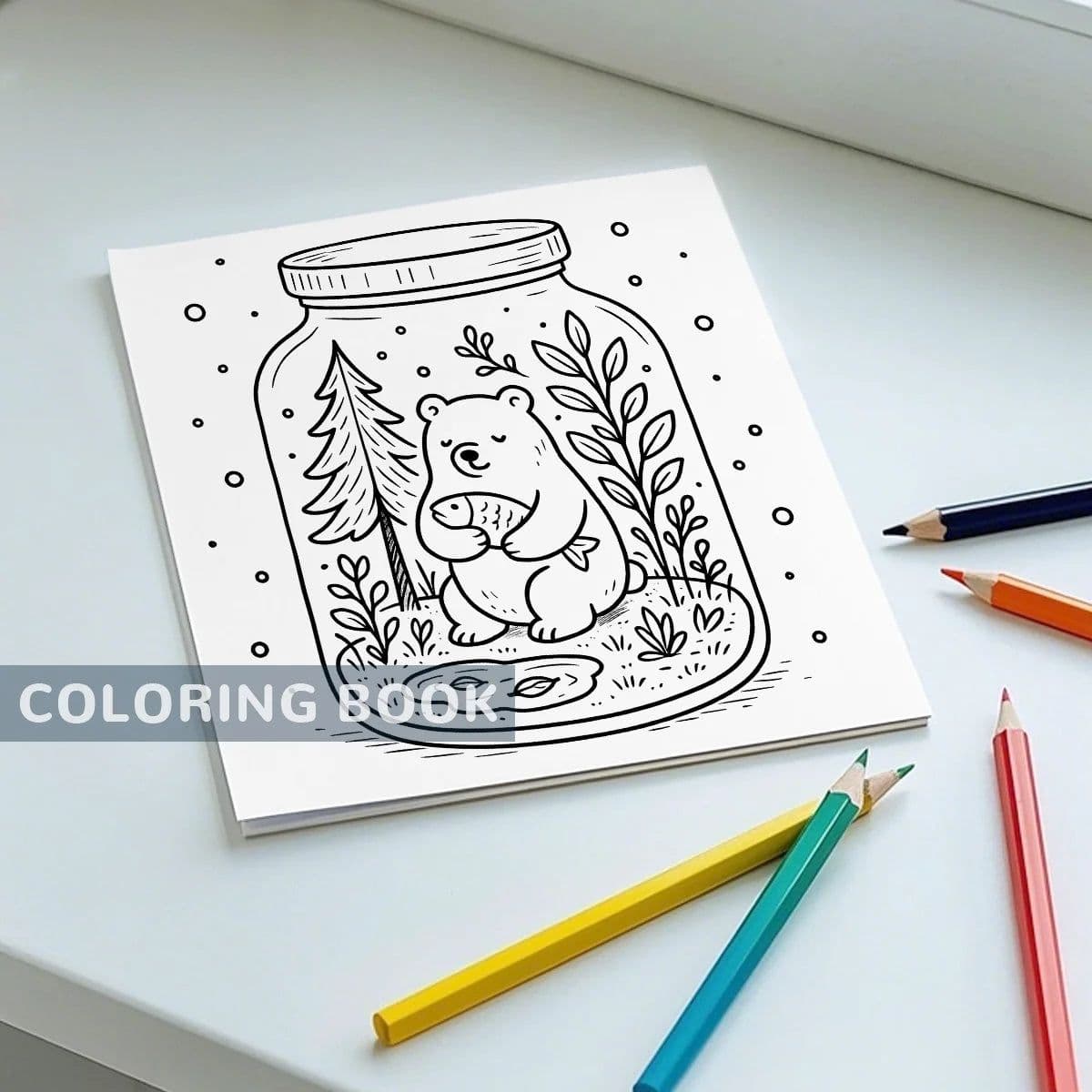 image-LIFE INSIDE JAR COZY BOLD & EASY Coloring Book For Adult Stress Relief Perfect Gifts For Kids Drawing Picture Books 