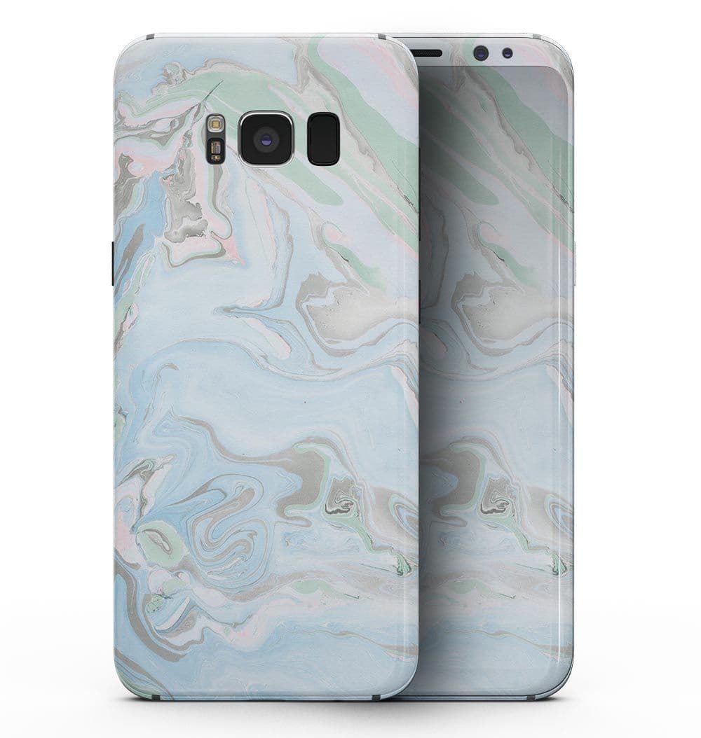 image-Marbleized Swirling Blue v2 - Samsung Galaxy S8 Full-Body Skin Kit