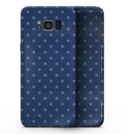 image-Blue Polka Dots Over Navy - Samsung Galaxy S8 Full-Body Skin Kit
