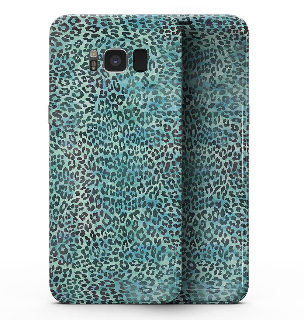 image-Blue-Green Watercolor Leopard Pattern - Samsung Galaxy S8 Full-Body