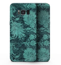 image-Green and Teal Floral Velvet - Samsung Galaxy S8 Full-Body Skin Kit