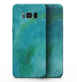 image-Green Blue Watercolor Stripes - Samsung Galaxy S8 Full-Body Skin Kit