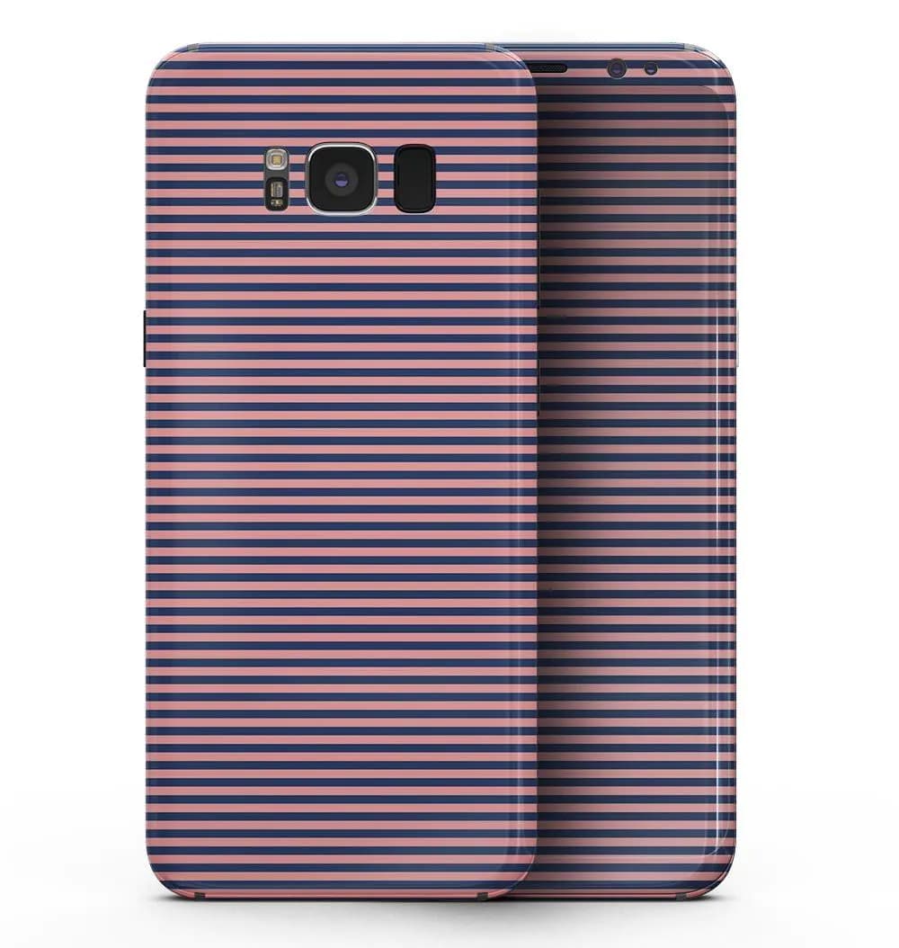 image-Coral and Nay Horizontal Lines - Samsung Galaxy S8 Full-Body Skin Kit