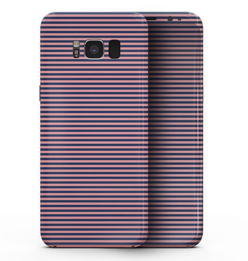 image-Coral and Nay Horizontal Lines - Samsung Galaxy S8 Full-Body Skin Kit