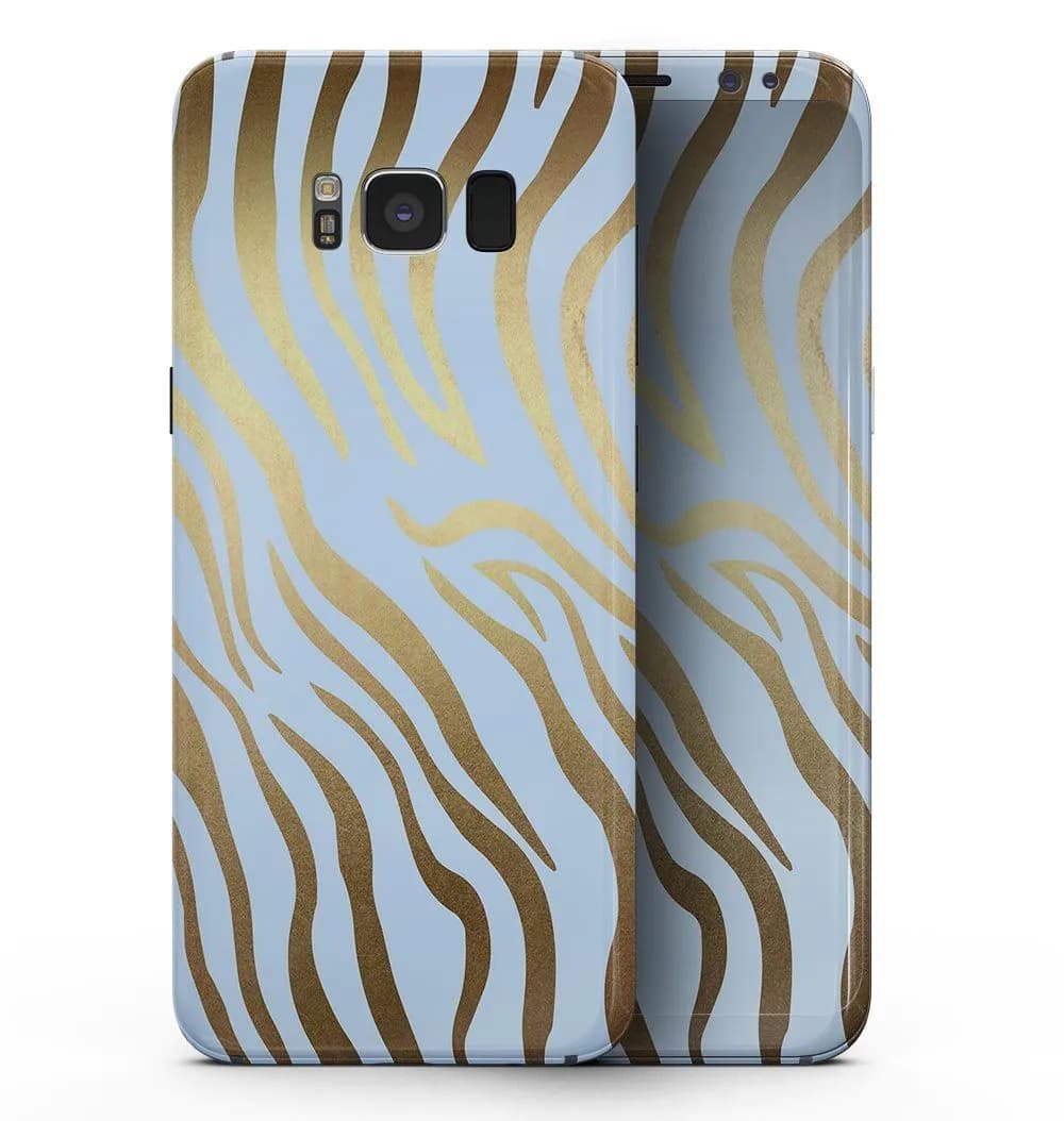 image-Gold Flaked Animal blue Zebra 2 - Samsung Galaxy S8 Full-Body Skin Kit