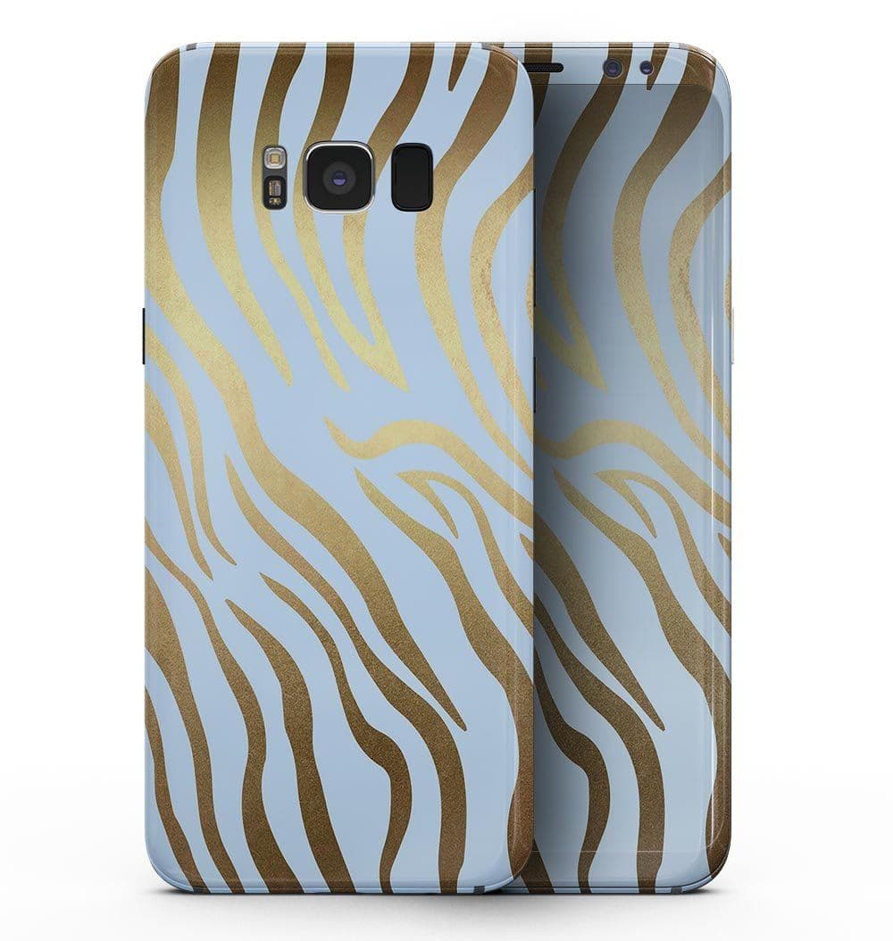 image-Gold Flaked Animal blue Zebra 2 - Samsung Galaxy S8 Full-Body Skin Kit
