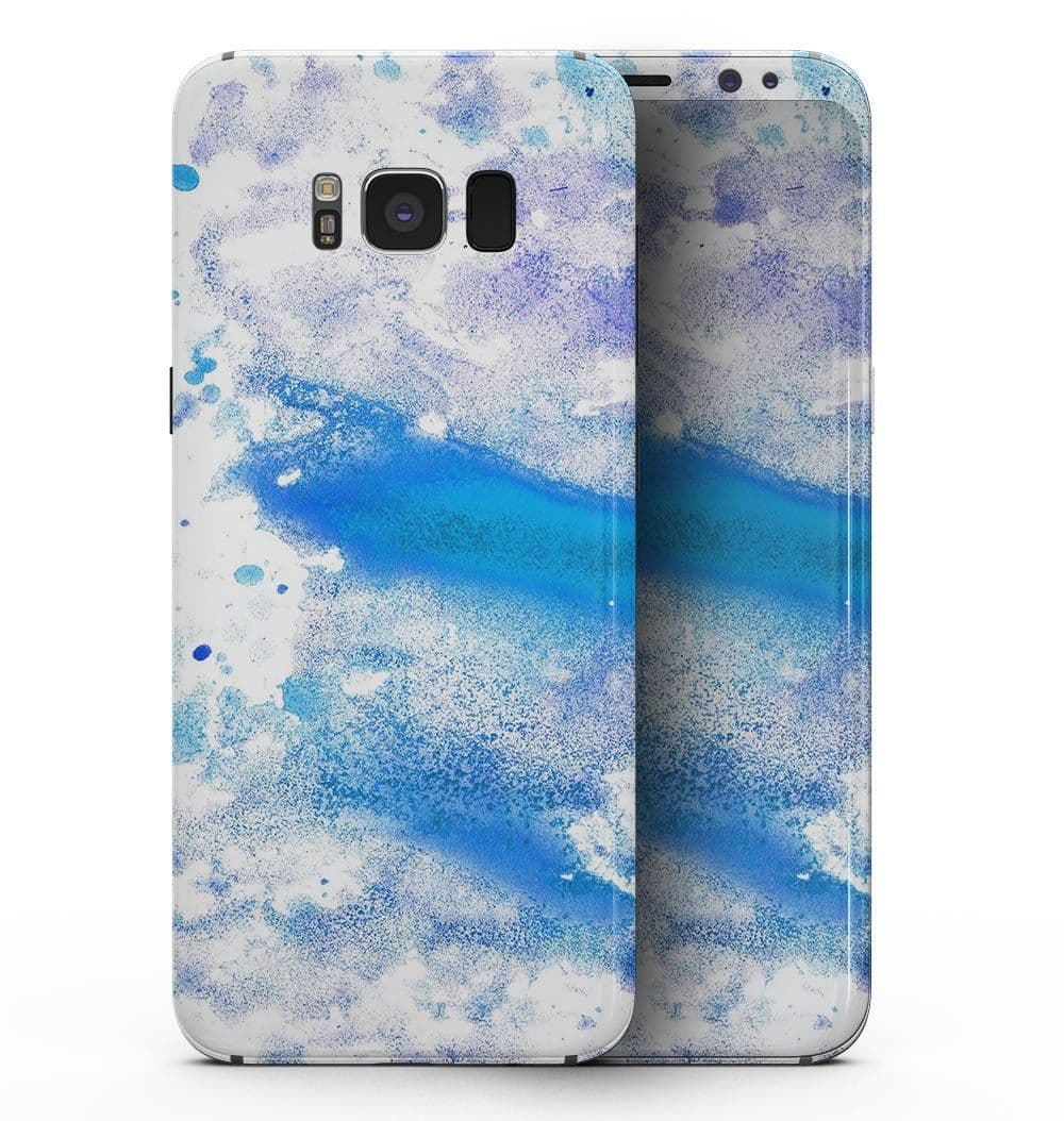 image-Blue Watercolor on White - Samsung Galaxy S8 Full-Body Skin Kit