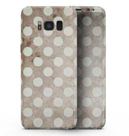 image-Grungy brown and White Polka Dots - Samsung Galaxy S8 Full-Body Skin
