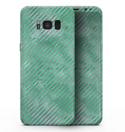 image-Green and Silver Watercolor Diagonal Stripes - Samsung Galaxy S8