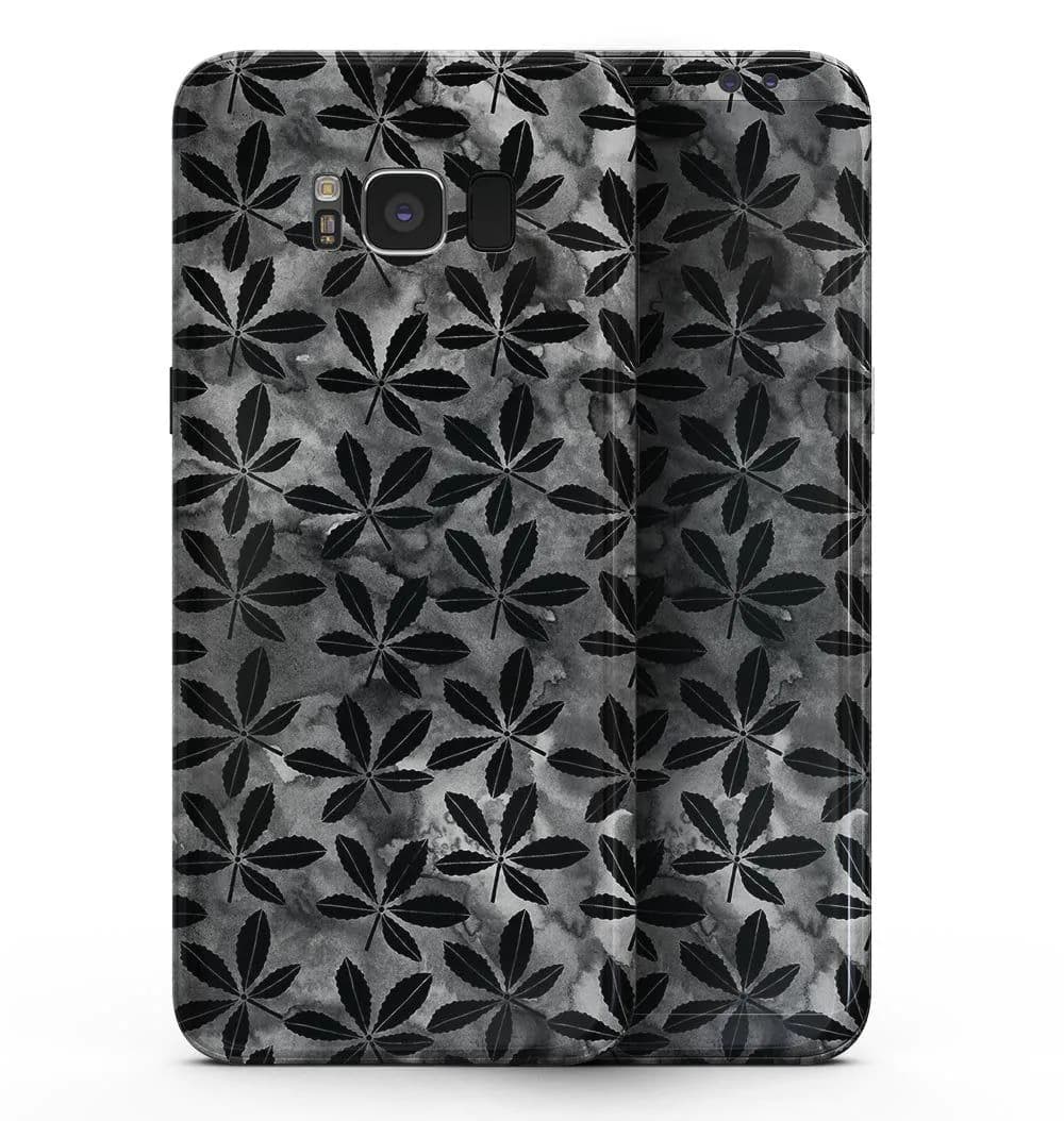 image-Black Watercolor Holly - Samsung Galaxy S8 Full-Body Skin Kit