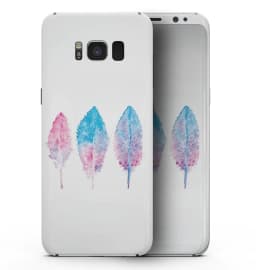 image-Blue & Pink Watercolor Feathers - Samsung Galaxy S8 Full-Body Skin Kit