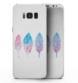 image-Blue & Pink Watercolor Feathers - Samsung Galaxy S8 Full-Body Skin Kit