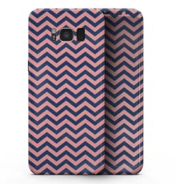 image-Coral and Navy Chevron Pattern - Samsung Galaxy S8 Full-Body Skin Kit