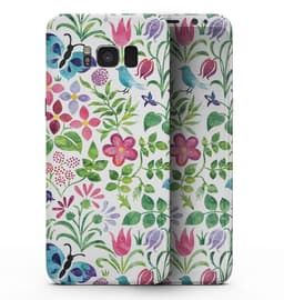 image-Butterflies and Flowers Watercolor Pattern - Samsung Galaxy S8
