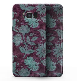 image-Burgundy and Turquoise Floral Velvet - Samsung Galaxy S8 Full-Body