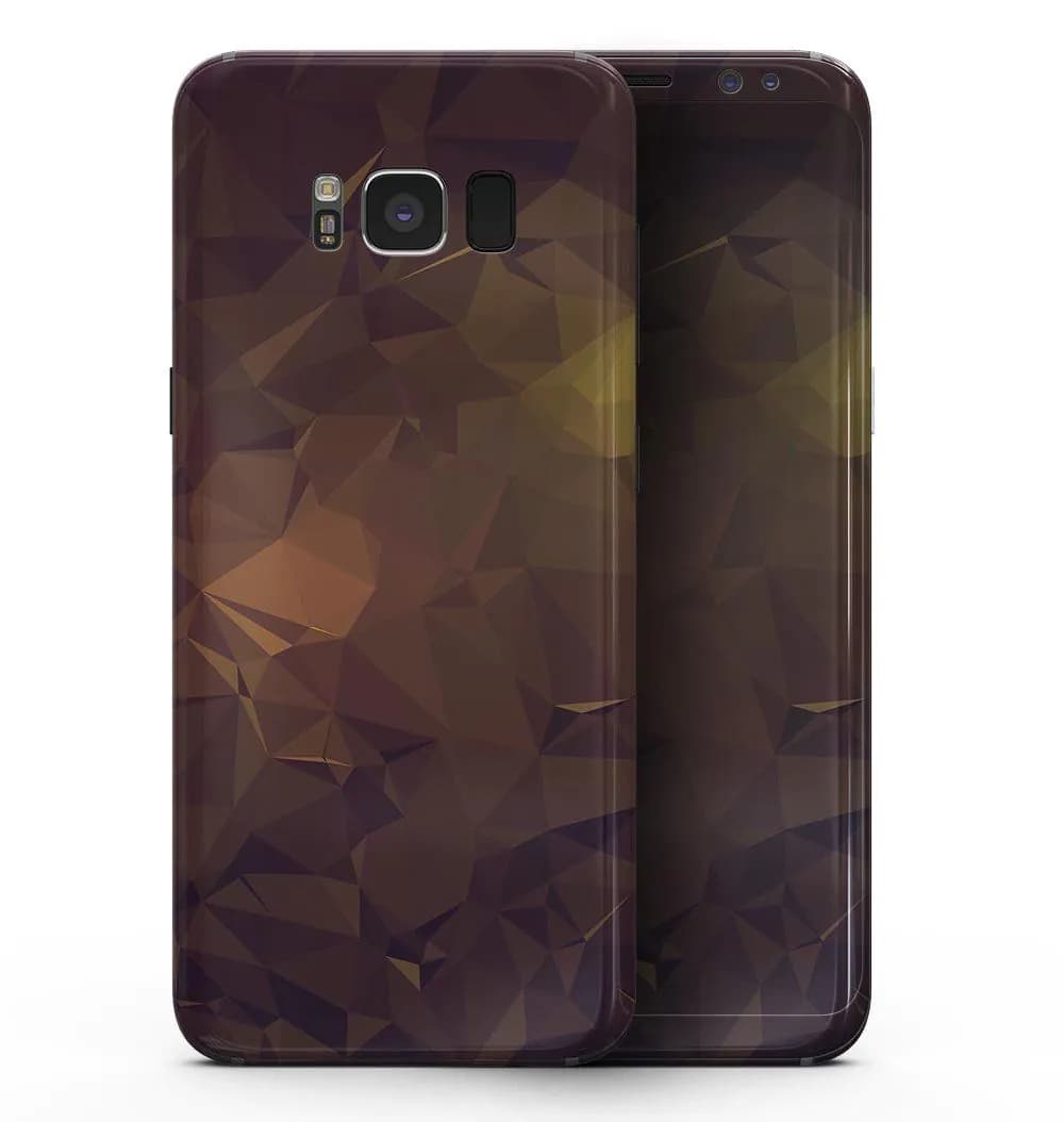 image-Brown and Gold Geometric Triangles - Samsung Galaxy S8 Full-Body Skin