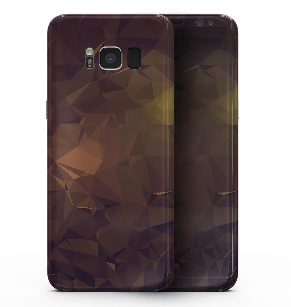 image-Brown and Gold Geometric Triangles - Samsung Galaxy S8 Full-Body Skin
