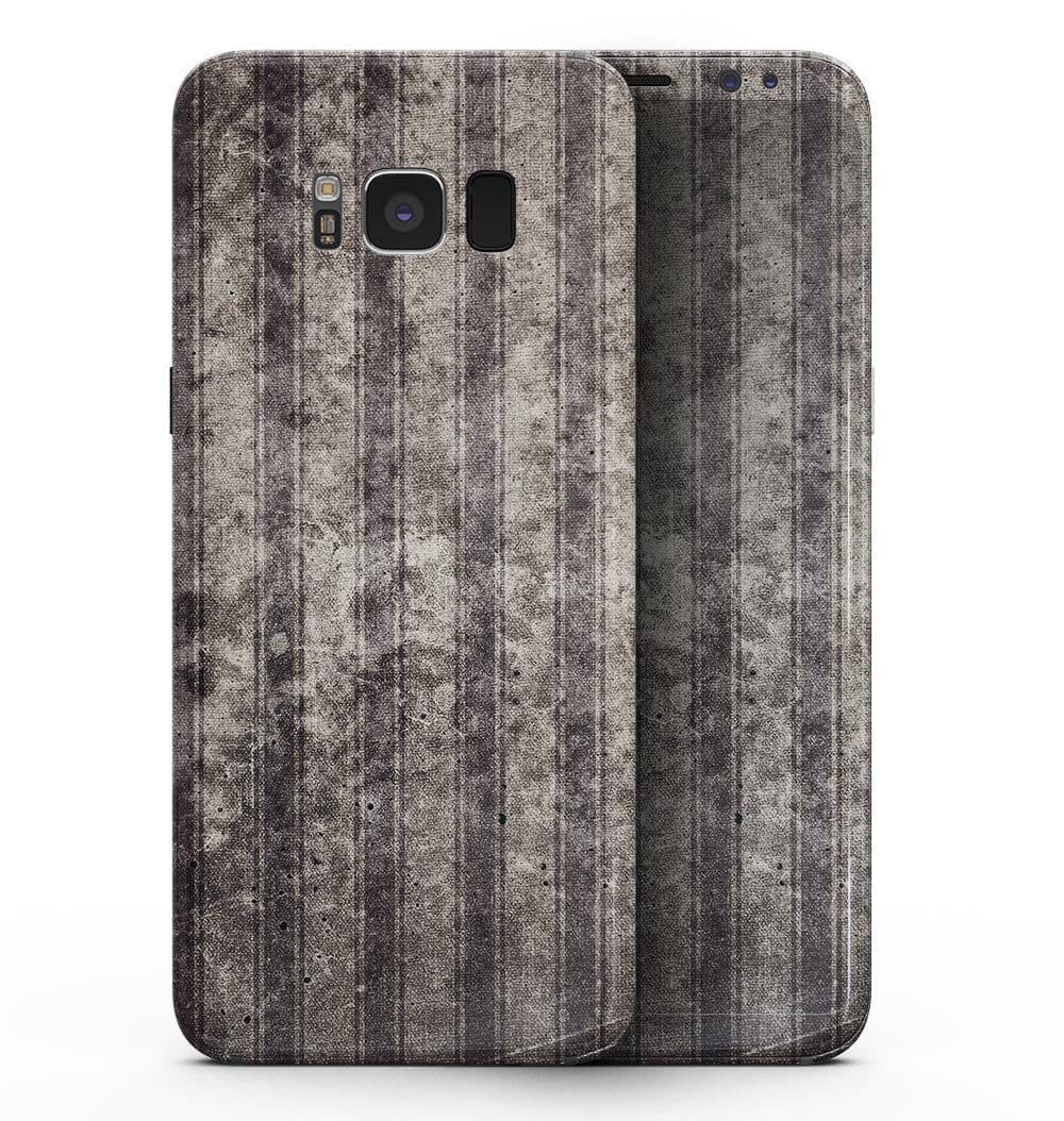 image-Grungy Brown and Tan Vertical Stripes - Samsung Galaxy S8 Full-Body