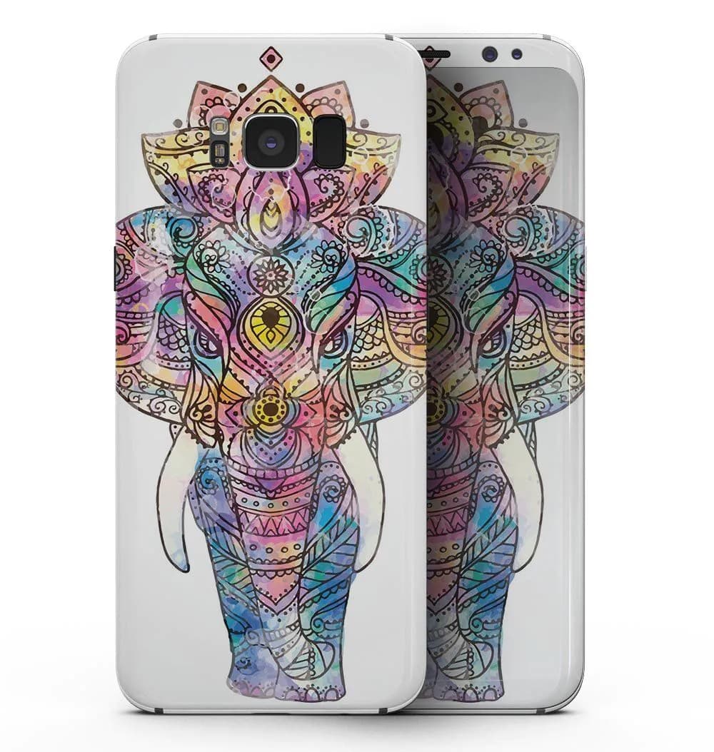 image-Bright Watercolor Ethnic Elephant - Samsung Galaxy S8 Full-Body Skin
