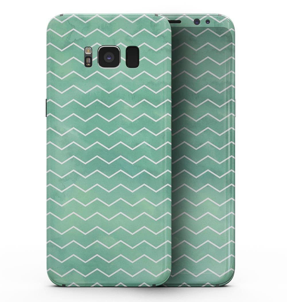 image-Green Watercolor Chevron - Samsung Galaxy S8 Full-Body Skin Kit