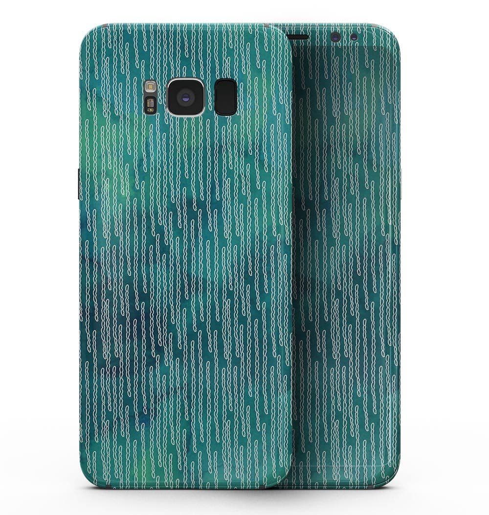 image-Blue-Green Watercolor Squiggles - Samsung Galaxy S8 Full-Body Skin Kit
