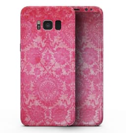 image-Bright Red Hue Floral Damask Pattern - Samsung Galaxy S8 Full-Body