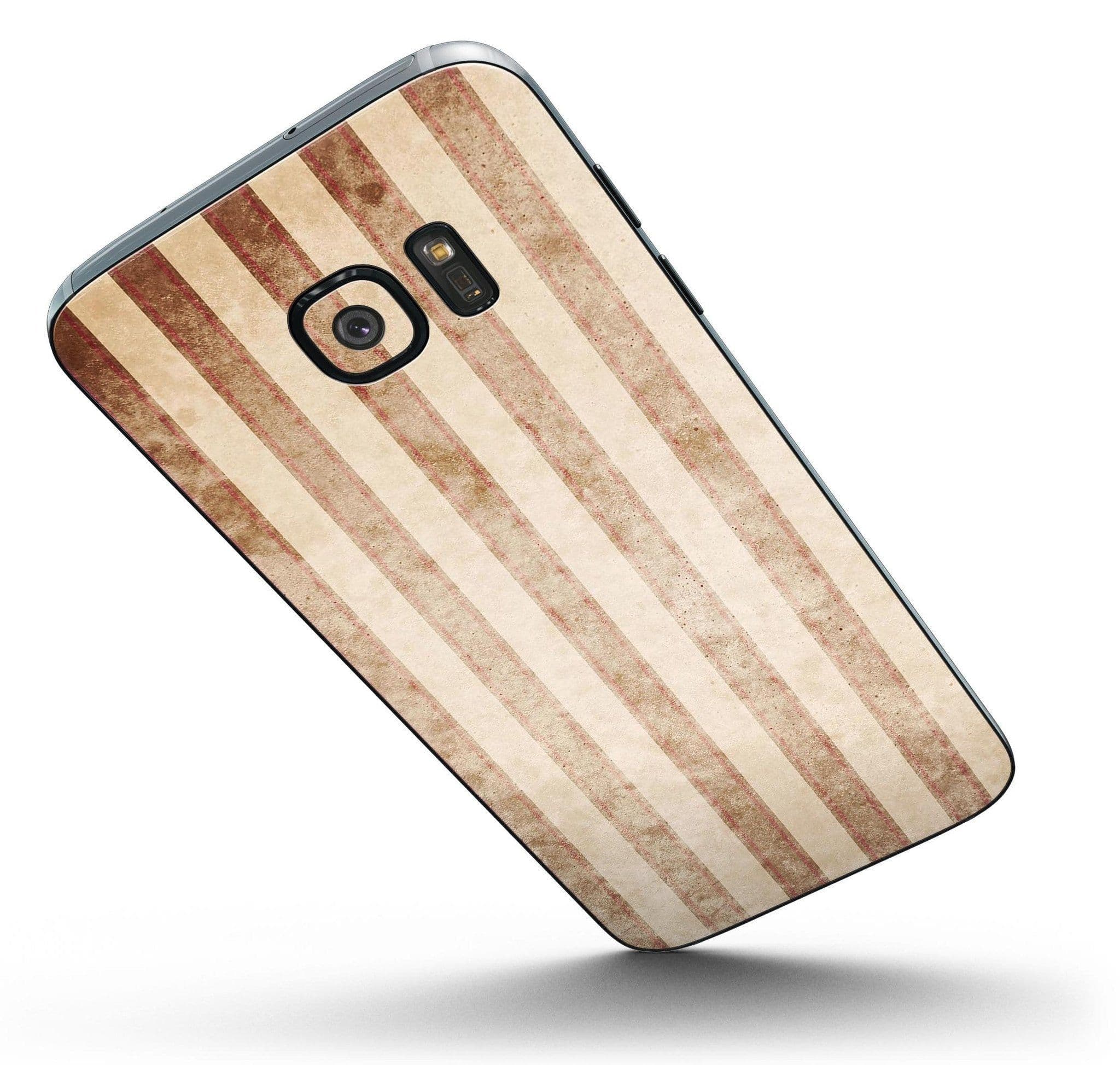 image-Antique Brown and White Vertical Stripes - Full Body Skin-Kit for the